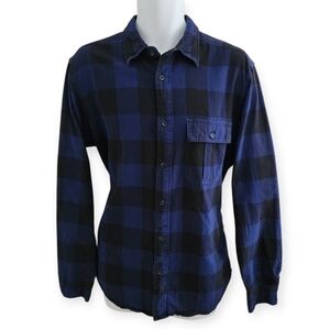 Filson Field Flannel Navy and Black Buffalo Plaid Outdoor Shirt Men's M